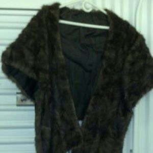 Knee Length Synthetic Fur Wrap