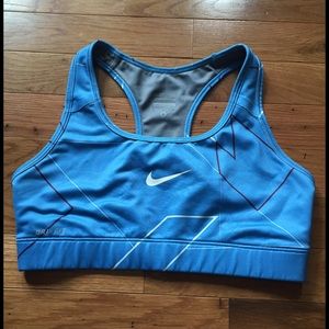 Light Blue Printed Nike Pro Sports Bra