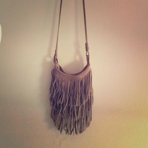 Tan Fringe Crossbody Purse