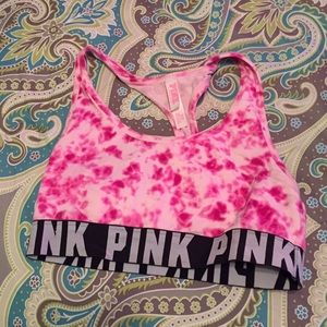 Pink sports bra