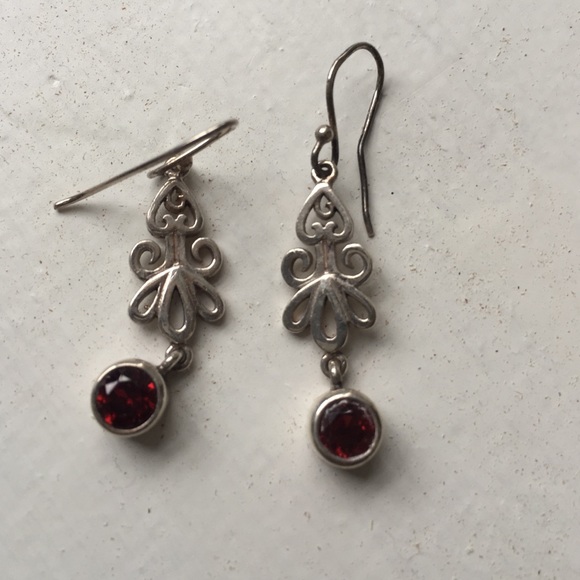 Silver ruby earrings