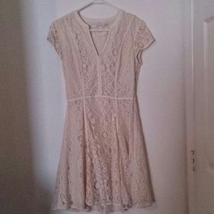 Lauren Conrad cream lace dress