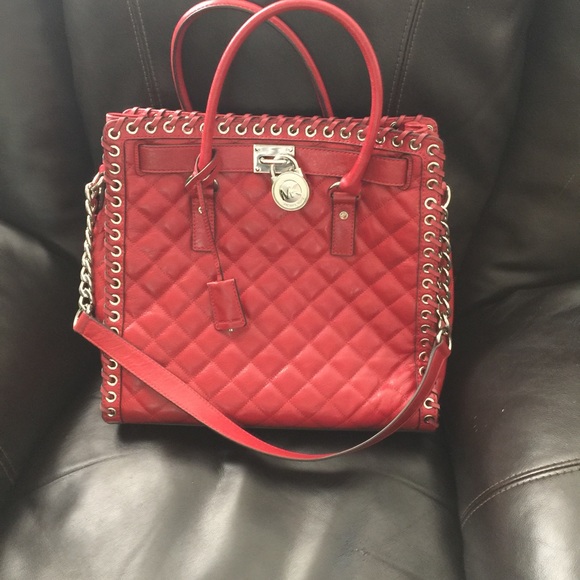 Large Red Michael Kors Hamilton