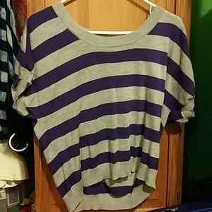 Gray and purple top