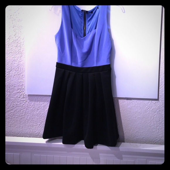 Afternoon blue and black dress