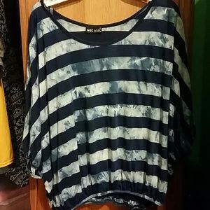 Dark blue and cloud striped shirt