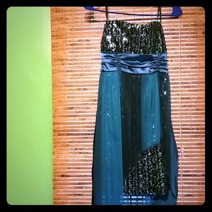 Teal and blue homecoming dress