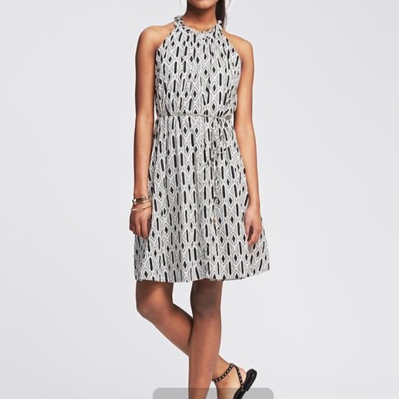 Banana republic Geo Pleated Halter Dress