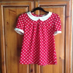 Red polka dot blouse