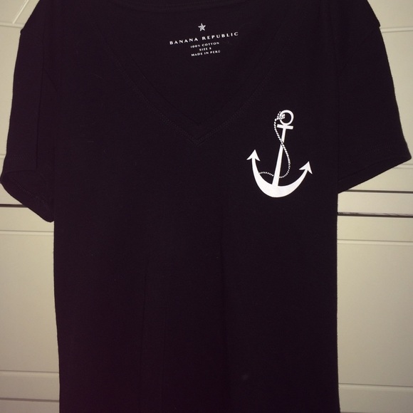 BR black anchor V neck tee - Picture 1 of 4
