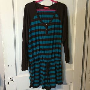 Sold! Turquoise/Brown Shorts Romper PJs