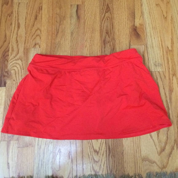 Lands End orange bathing suit skirt bottom