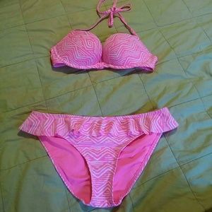 Aerie hot pink bikini set