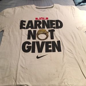 Lebron James. Nike Earned Not Given T Shirt. Large
