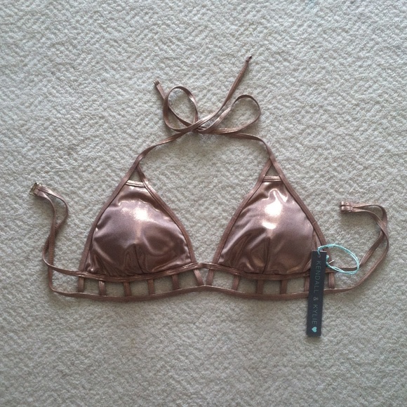 Kendall and Kylie rose gold bikini top medium