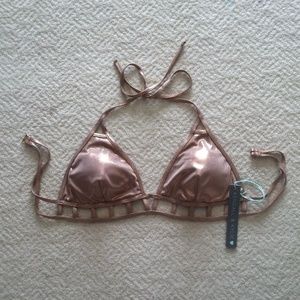 Kendall and Kylie rose gold bikini top medium