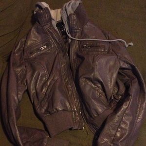 Purple/grey leather jacket