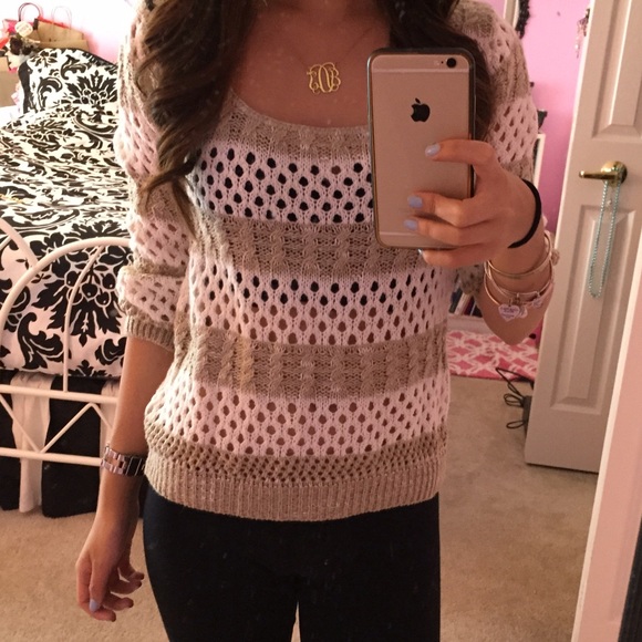 Charlotte Russe Sweaters - Tan striped sweater