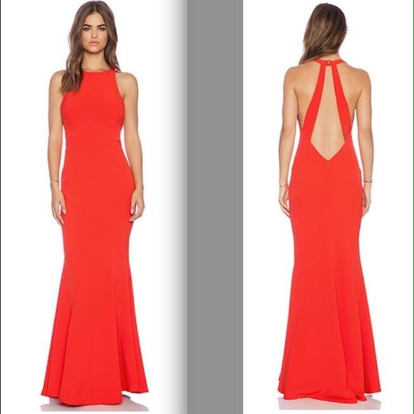 Revolve clothing red mermaid prom dress size 8