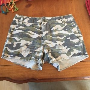 BDG Distressed Camo Shorts
