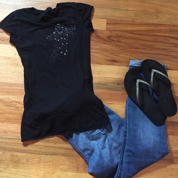 Black cross and angel wing shirt