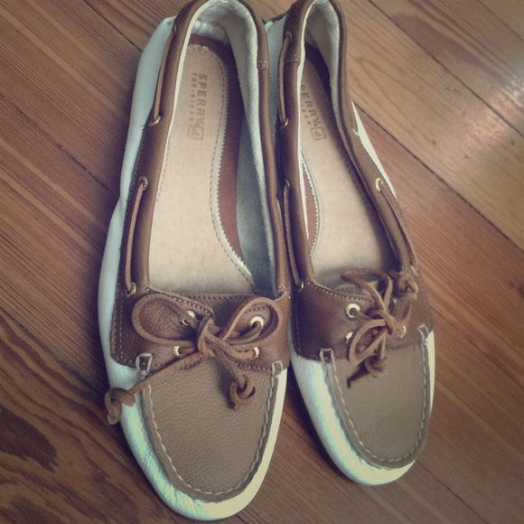 Brown and White Sperrys