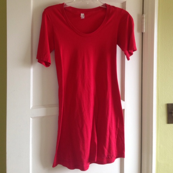 Red American Apparel tshirt dress