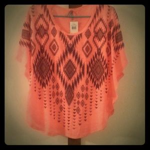 Vanity coral poncho shirt