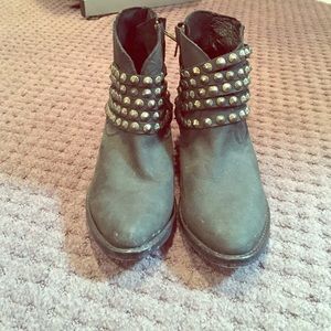 Steven studded black booties