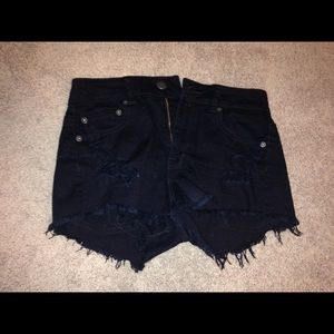 black high waisted cut offs