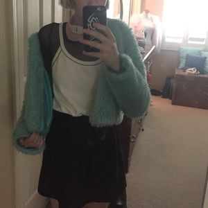 Blue faux fur jacket