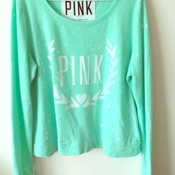 PINK Victoria's Secret Sweaters - VS Pink Slouchy Crew - Teal