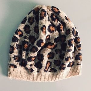 Leopard print beanie