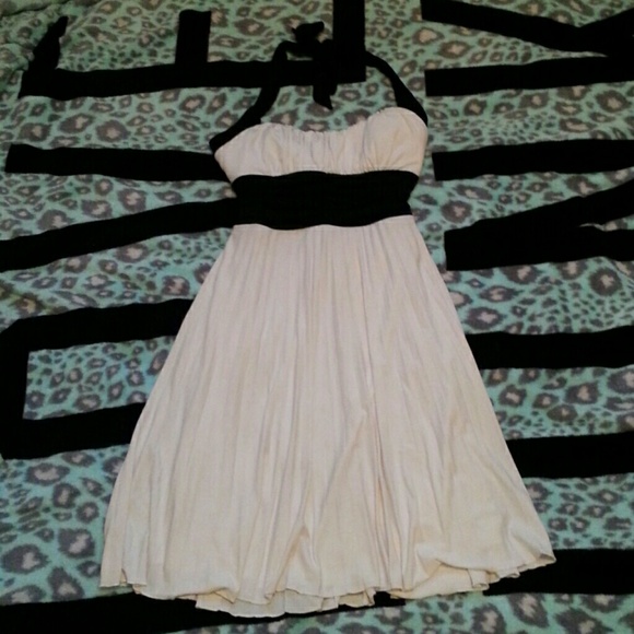 White halter top dress
