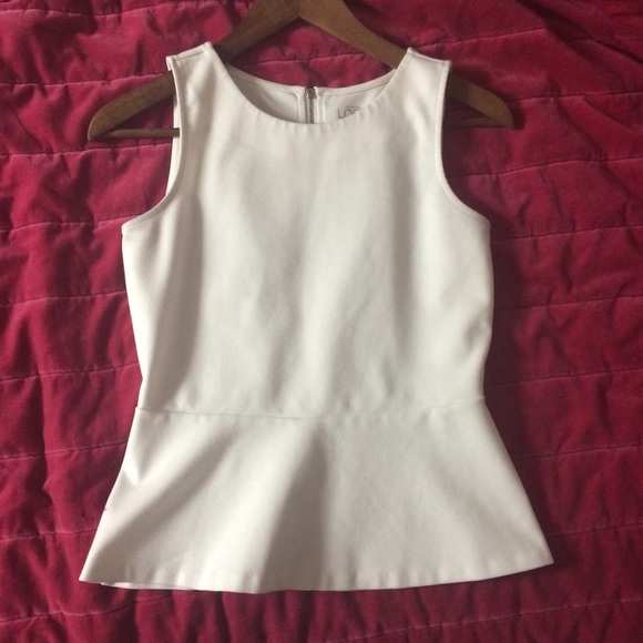 White Loft Peplum Top XS