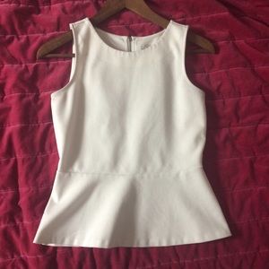 White Loft Peplum Top XS
