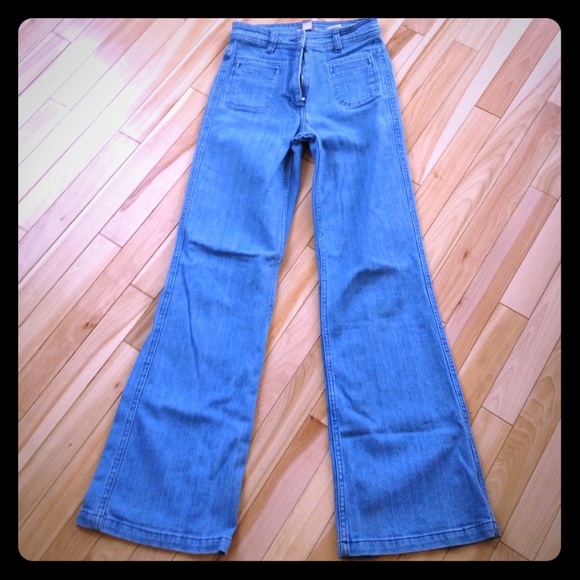 Chic wide leg denim pants