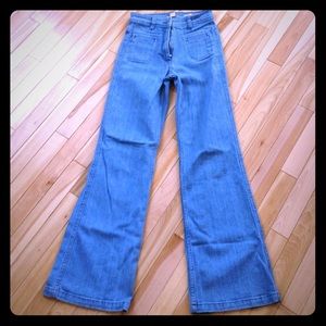 Chic wide leg denim pants