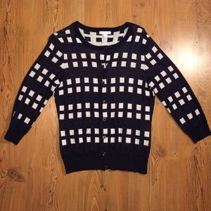 Navy and White Cardigan