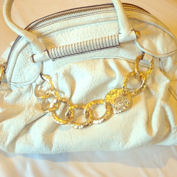 Juicy Couture white leather tote