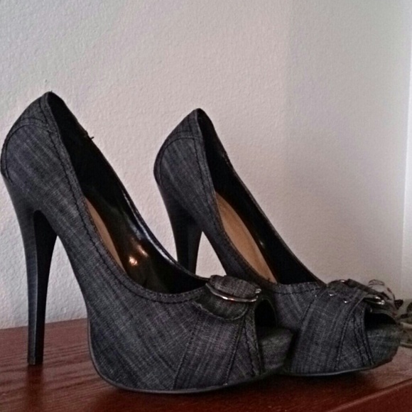 Paprika denim heels