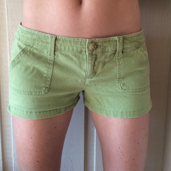 Olive green low rise shorts