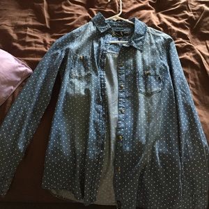 Button down polka dot long sleeve