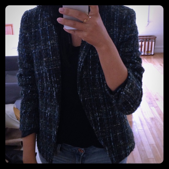 Tweed jacket with zipper details