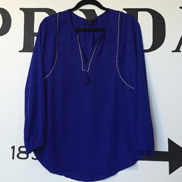 J. Crew long sleeve embroidered top