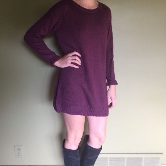 Maroon sweater dress