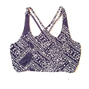 NWOT Blue and White Crop Top
