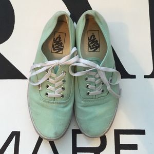 Mint colored vans shoes