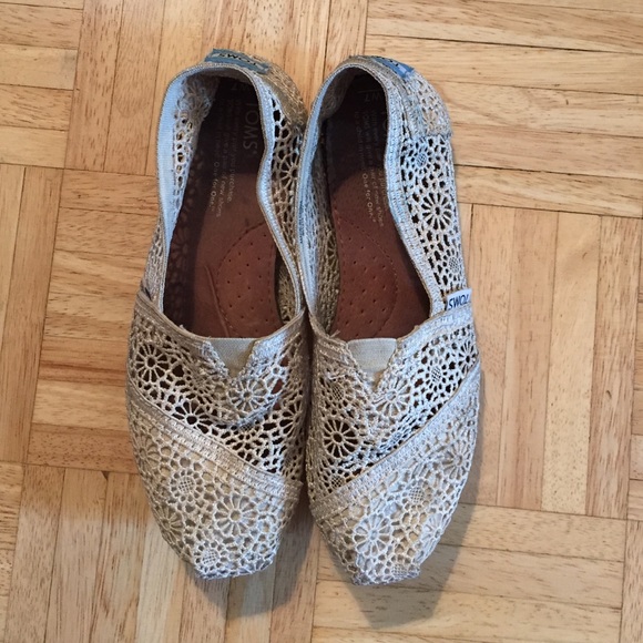 White Crochet TOMS