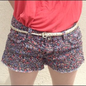 Floral cut-off shorts